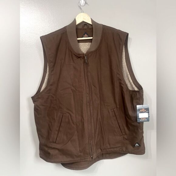 Ridgecut Toughwear Sherpa lined duck vest brown size 2XL outdoor barn chore - Picture 5 of 7